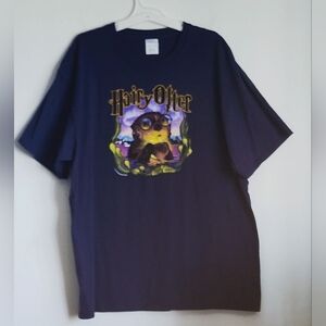 Hairy Otter Men's (Unisex) Scallop Surprise Vintage Navy T-Shirt Sz XL